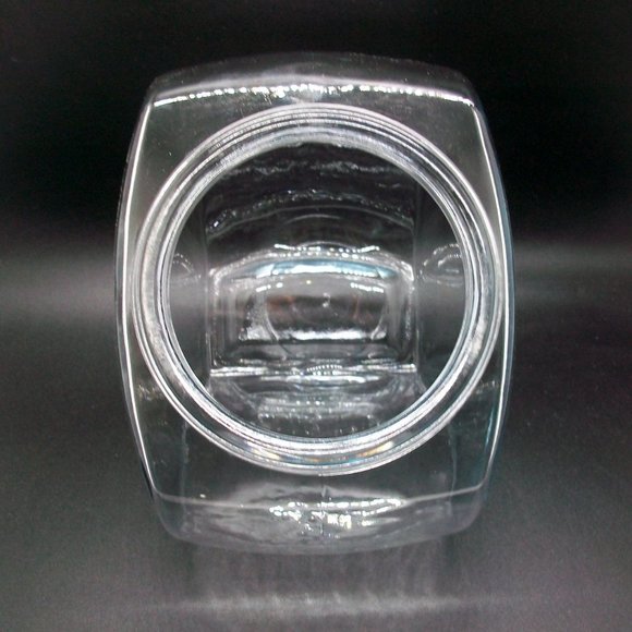 Tilted Glass Penny Candy Cookie Jar Metal Lid - Picture 3 of 9
